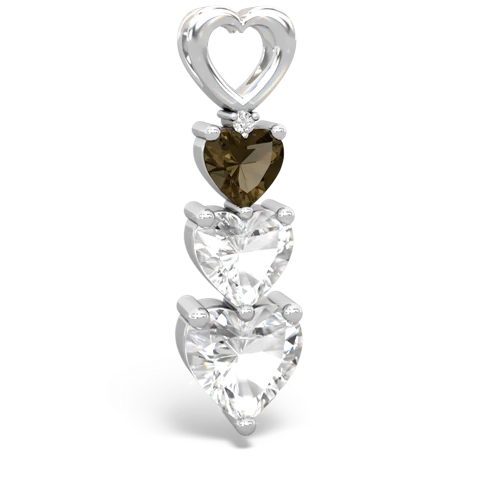 Smoky Quartz Genuine Smoky Quartz with Genuine White Topaz and  Past Present Future pendant Pendant
