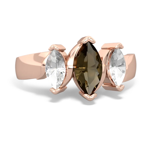 smoky quartz-white topaz keepsake ring