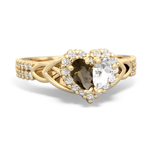 smoky quartz-white topaz keepsake engagement ring