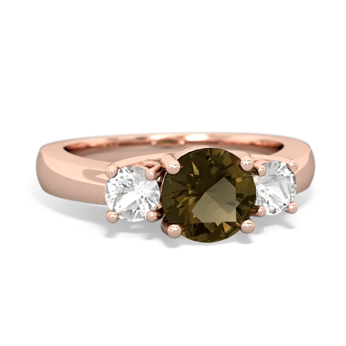 smoky quartz-white topaz timeless ring