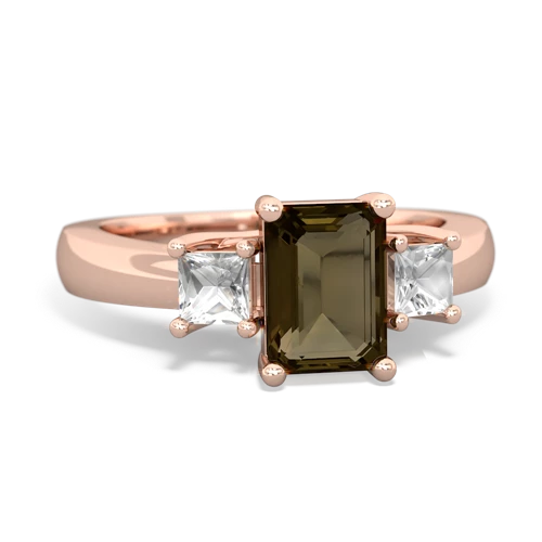 smoky quartz-white topaz timeless ring