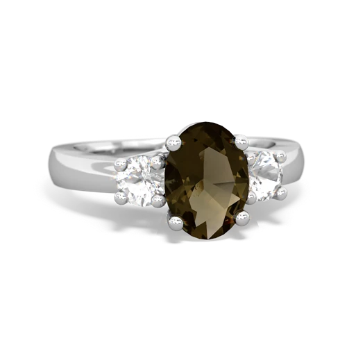 smoky quartz-white topaz timeless ring