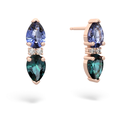 tanzanite-alexandrite bowtie earrings