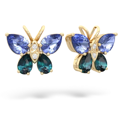 tanzanite-alexandrite butterfly earrings