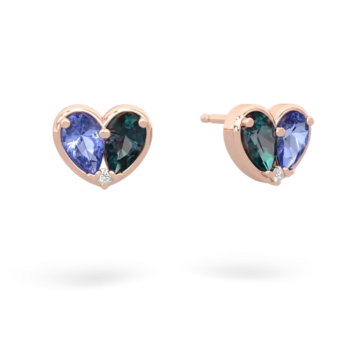 tanzanite-alexandrite one heart earrings