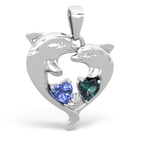 tanzanite-alexandrite dolphins pendant