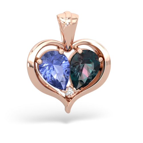tanzanite-alexandrite half heart whole pendant