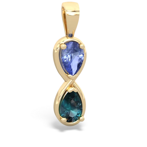 tanzanite-alexandrite infinity pendant