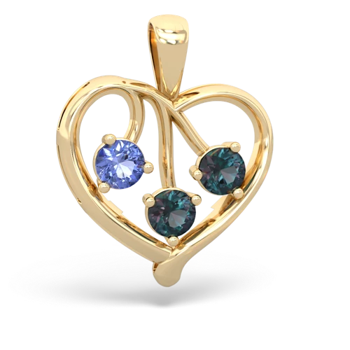 tanzanite-alexandrite love heart pendant