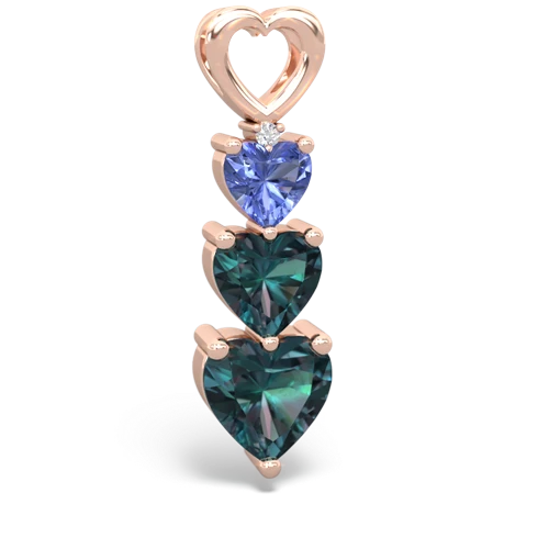 tanzanite-alexandrite three stone pendant