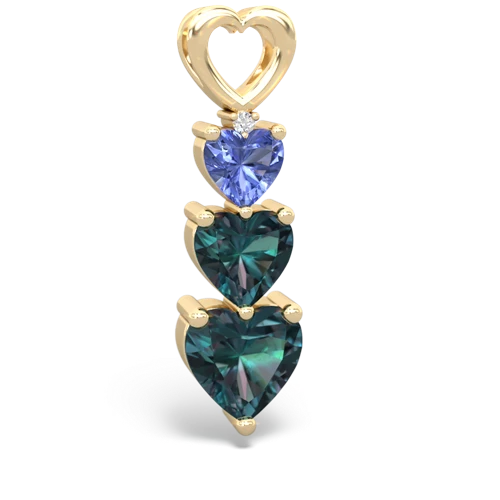 Tanzanite Genuine Tanzanite with Lab Created Alexandrite and Genuine Citrine Past Present Future pendant Pendant
