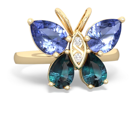 tanzanite-alexandrite butterfly ring