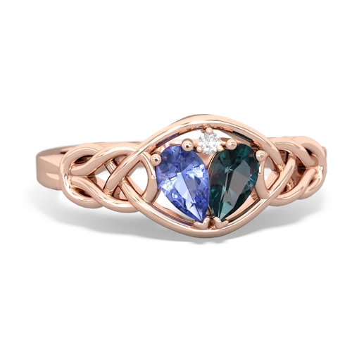 tanzanite-alexandrite celtic knot ring