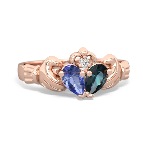 tanzanite-alexandrite claddagh ring