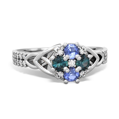 Tanzanite Genuine Tanzanite with Lab Created Alexandrite Celtic Knot Engagement ring Ring