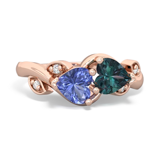 tanzanite-alexandrite floral keepsake ring
