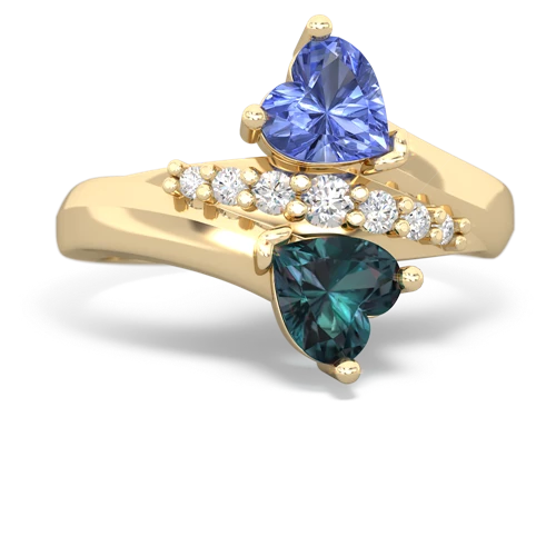 tanzanite-alexandrite modern ring