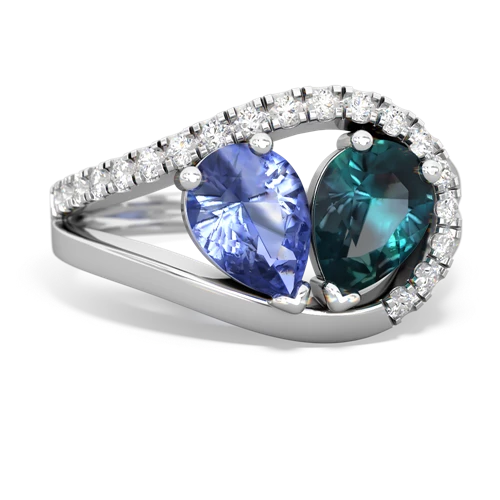 tanzanite-alexandrite pave heart ring