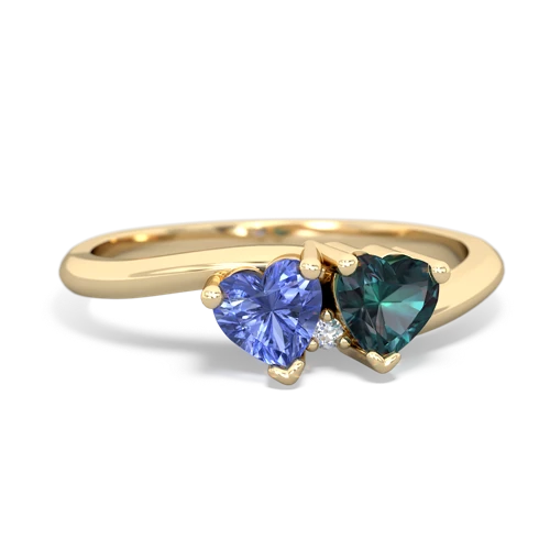 tanzanite-alexandrite sweethearts promise ring