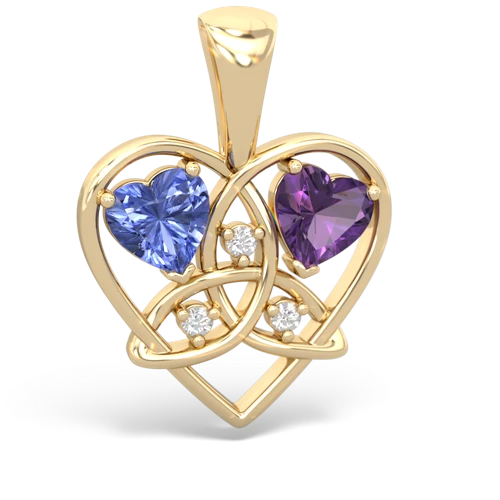 tanzanite-amethyst celtic heart pendant