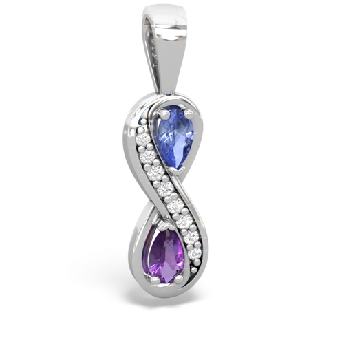 tanzanite-amethyst keepsake infinity pendant