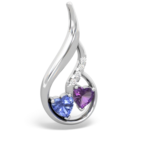 tanzanite-amethyst keepsake swirl pendant