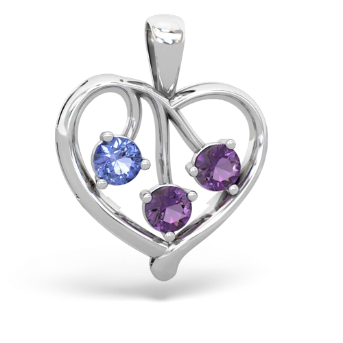 tanzanite-amethyst love heart pendant