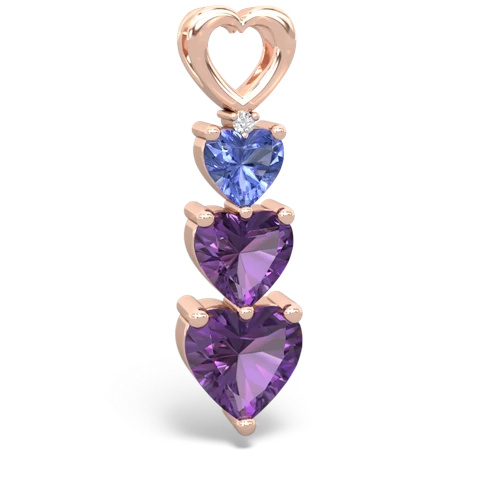 tanzanite-amethyst three stone pendant