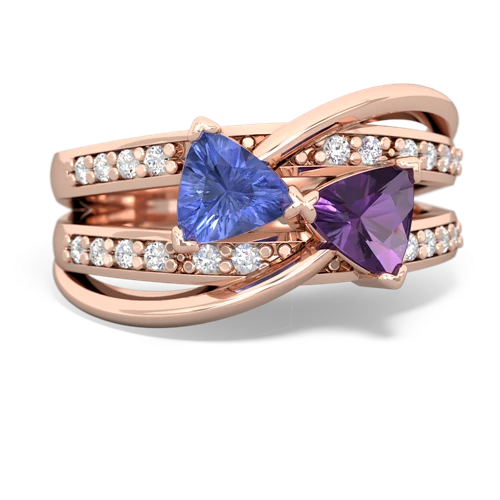 tanzanite-amethyst couture ring