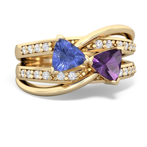 tanzanite-amethyst couture ring