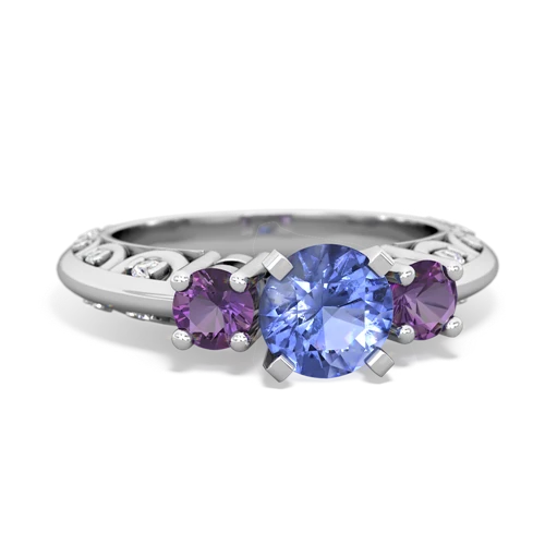 tanzanite-amethyst engagement ring