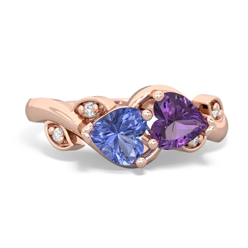 tanzanite-amethyst floral keepsake ring