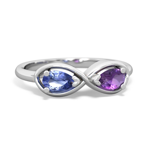 tanzanite-amethyst infinity ring