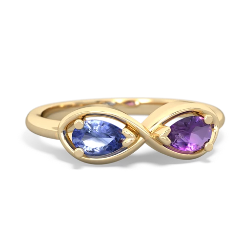 tanzanite-amethyst infinity ring