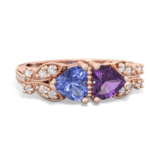 tanzanite-amethyst keepsake butterfly ring