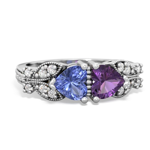 tanzanite-amethyst keepsake butterfly ring