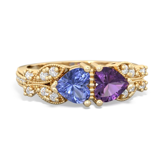 tanzanite-amethyst keepsake butterfly ring