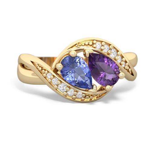 tanzanite-amethyst keepsake curls ring