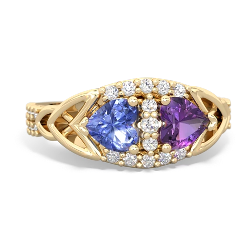 tanzanite-amethyst keepsake engagement ring