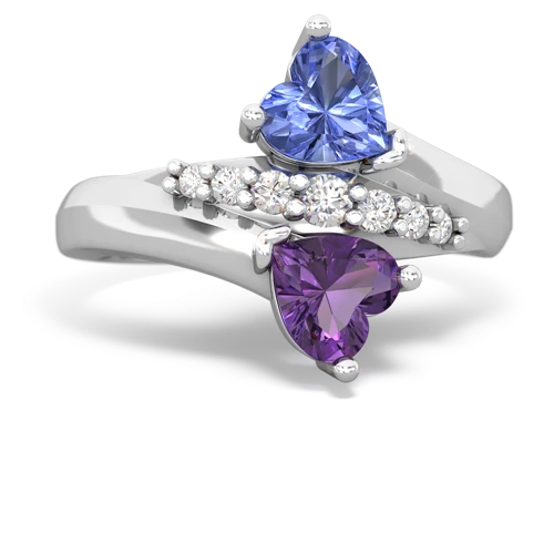 tanzanite-amethyst modern ring