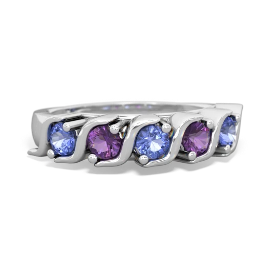 tanzanite-amethyst timeless ring