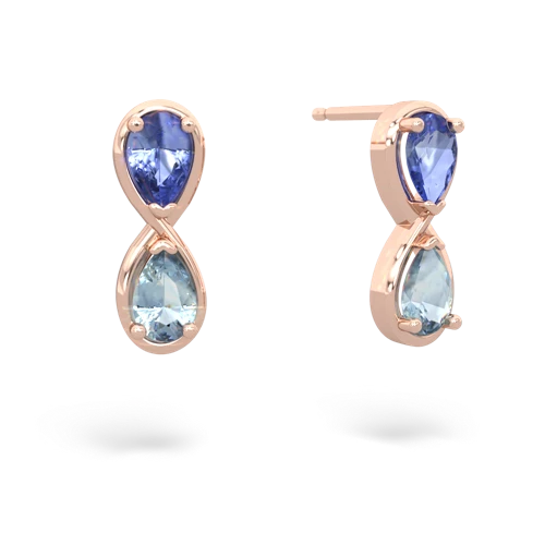 tanzanite-aquamarine infinity earrings