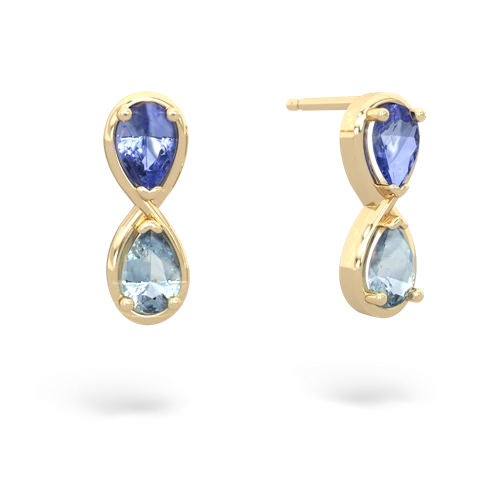 tanzanite-aquamarine infinity earrings