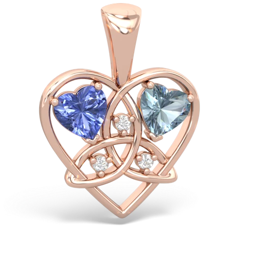 tanzanite-aquamarine celtic heart pendant