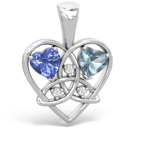 tanzanite-aquamarine celtic heart pendant