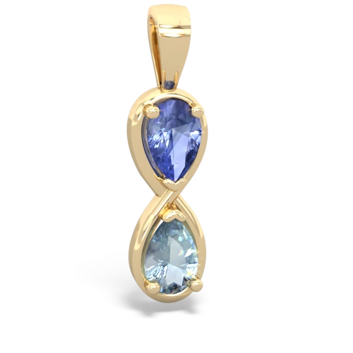 tanzanite-aquamarine infinity pendant