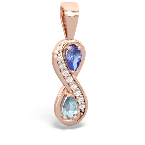 tanzanite-aquamarine keepsake infinity pendant