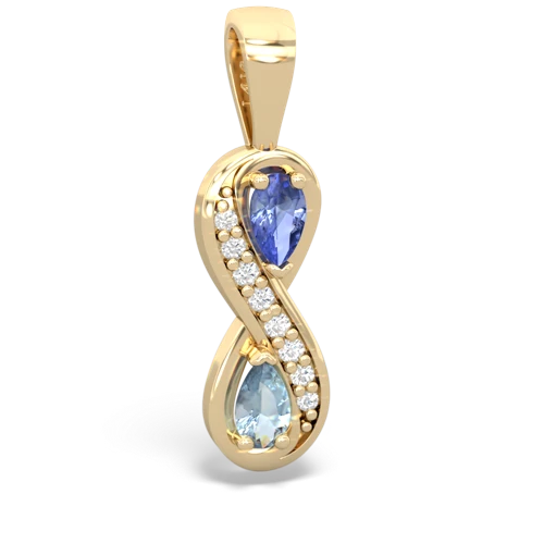 tanzanite-aquamarine keepsake infinity pendant