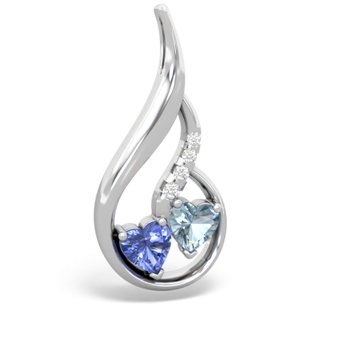 tanzanite-aquamarine keepsake swirl pendant