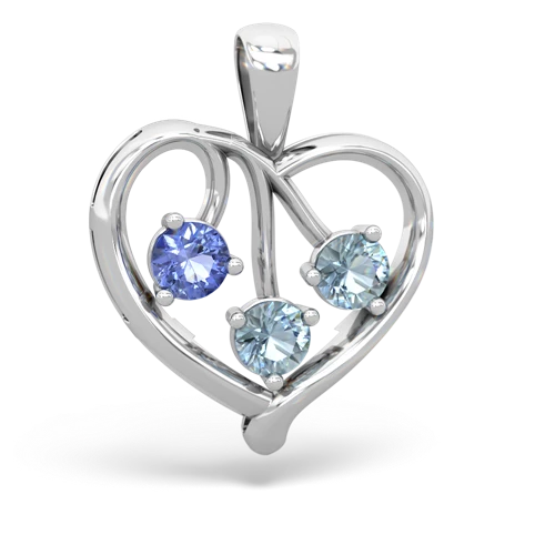 tanzanite-aquamarine love heart pendant